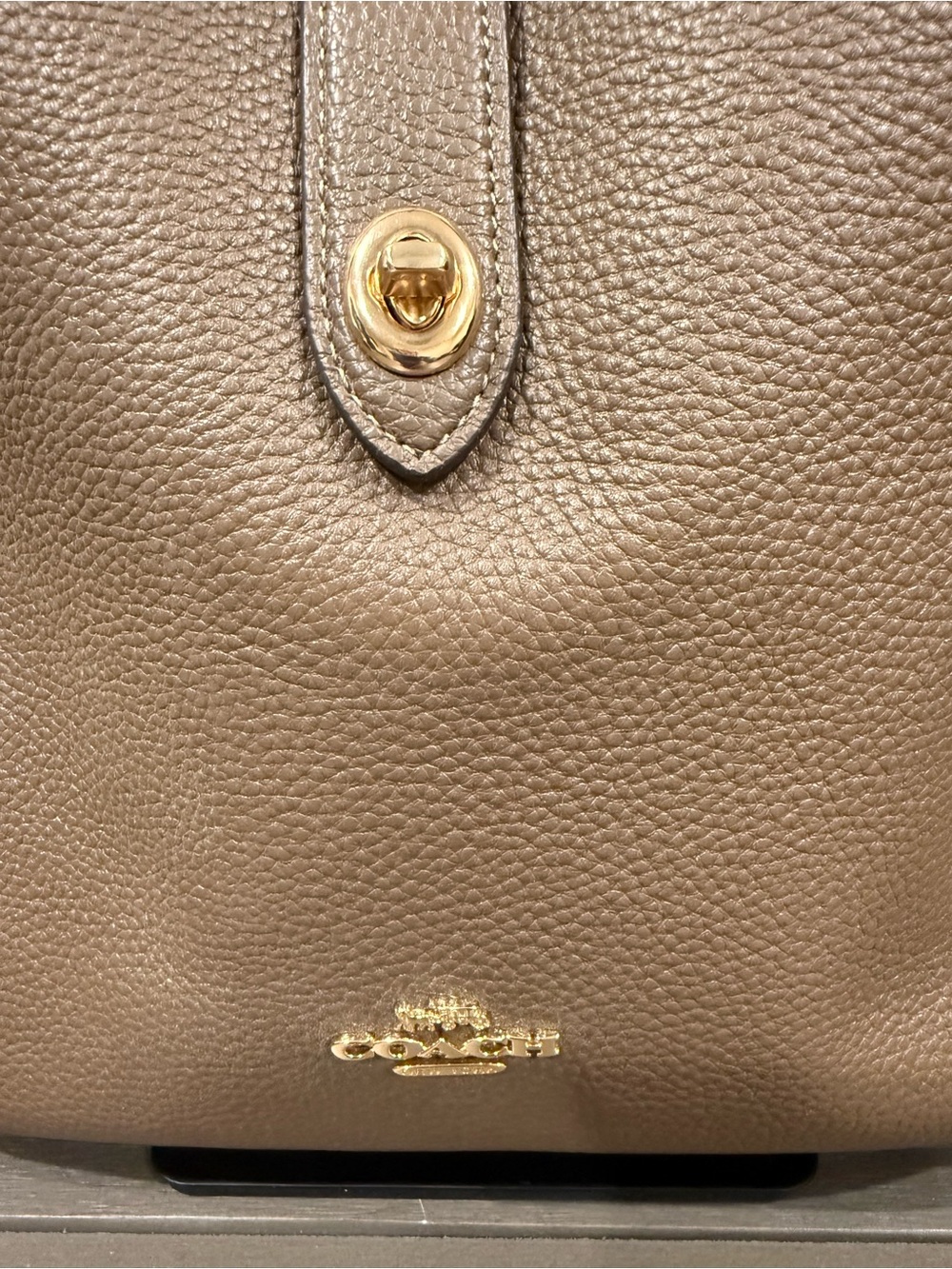 Coach Hadley Convertible Crossbody Bag Dark Stone Pebble Leather - Picture 7 of 11